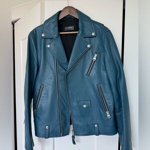 Mackage blue men’s motorcycle jacket
